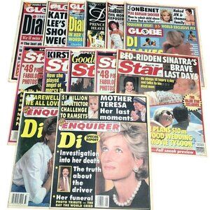 Princess Diana Vintage 1997 Gossip Newspapers Star Globe Enquirer Lot of 13
